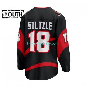 Dětské Hokejový Dres Ottawa Senators Stutzle 18 Adidas 2022-2023 Reverse Retro Černá Authentic
